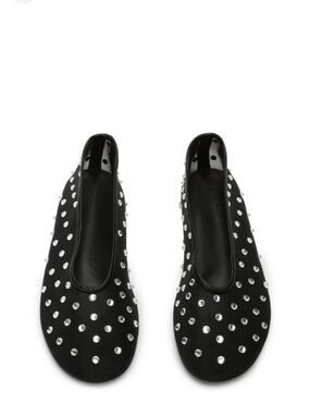 Tony Bianco Black Studded Ballet Flats